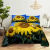 Sunflower Bed Sheets and Pillowcases for Single Double Beds Bedsheets Set with Pillow Case 2pcs 3pcs Queen Full Size 3D Soft