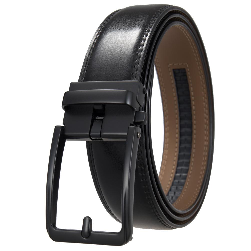 Anti-Needle Automatic Buckle Belt, Men'S Belt, Two-Layer Cowhide Belt Ly36-561948-1