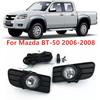 Fog Lights Compatible For Mazda BT-50 BT50 UN Series I 2006-2008 Front Bumper Spot Lamps With Wiring Kit Set Assembly Pair Black Cover