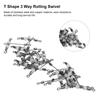 20PCS T Shape Cross Line Rolling Swivel Heavy Duty with Luminous Beads 3 Way Fishing Swivel Lightweight Fishing Swivel