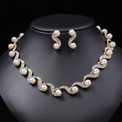 Elegant Pearl Necklace & Earring Set: Light Luxury, Versatile Sweater & Clavicle Chain with Alloy Design.