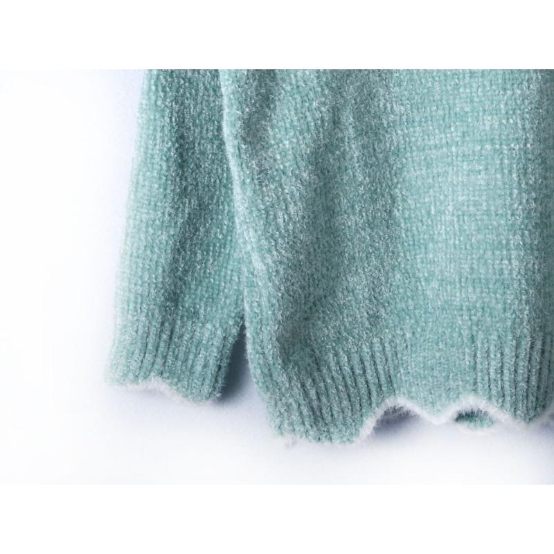 Pulover cu decolteu în V, Pulover cu material cald și moale, Pulover drăguț, Tricou de bază tricotat multicolor, Top casual cu mâneci lungi pentru femei, Toamnă Iarnă