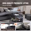 Lift Top Coffee Table 35.3" Round Coffee Table for Living Room Black