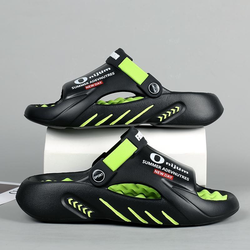 Fashion Men Massage Slippers Indoor Outdoor Sandals Beach Casual Shoes Slides Men's Sandals Big Size Comfortable Soft Plus Size