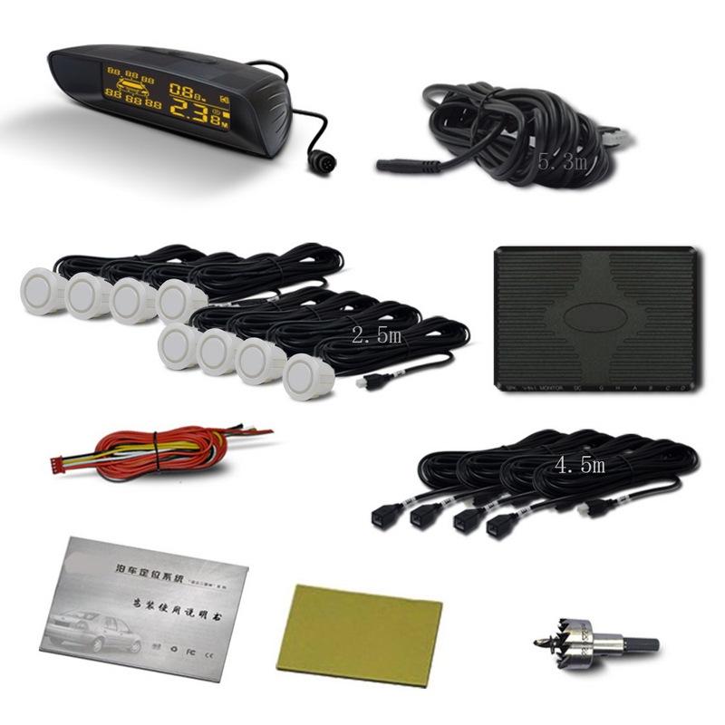 Vehicle Car 8 Parking Sensors System Reverse Backup Radar Front and Rear Assistant Kit Parktronic Auto Distance Detection Beep