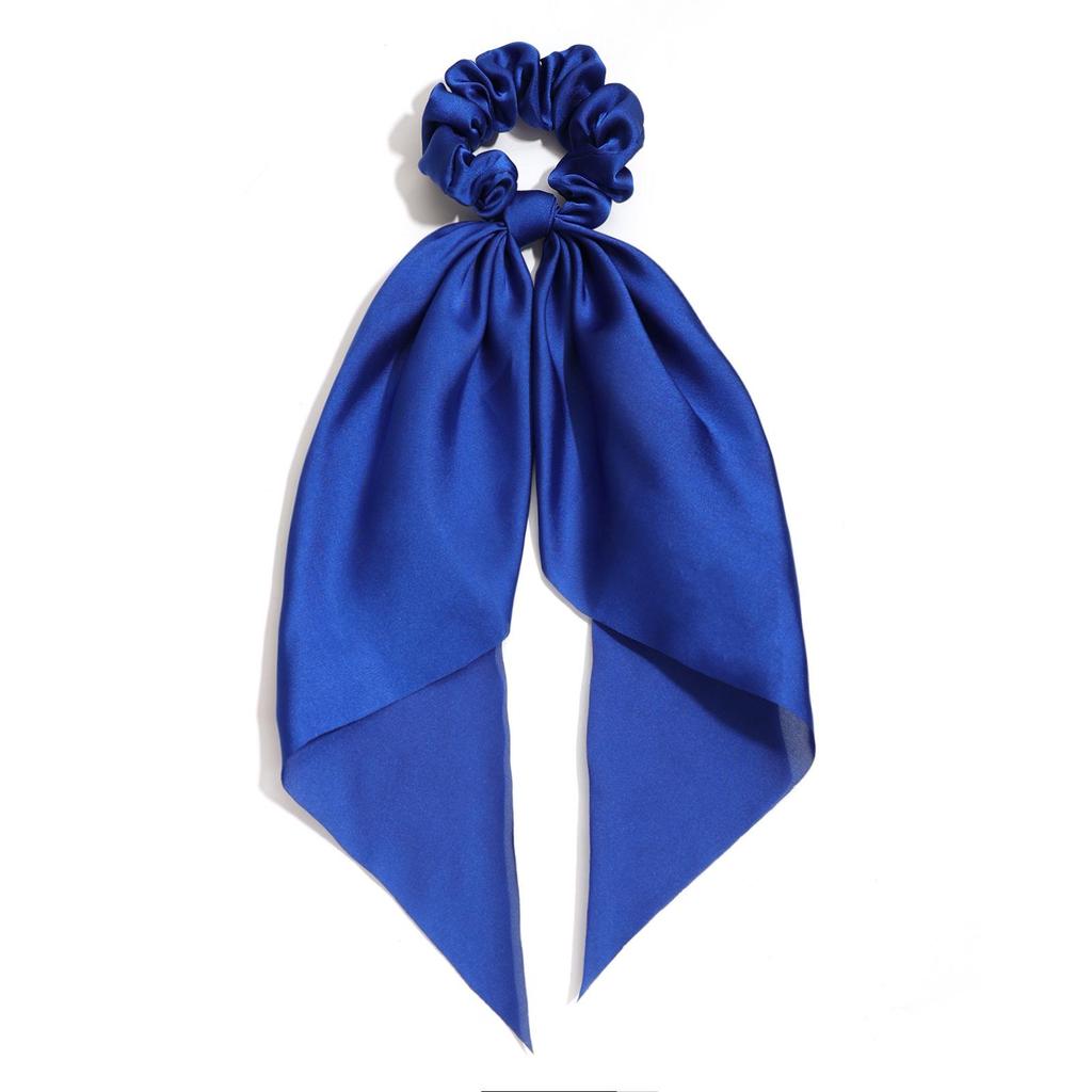 Spring Satin Knot Triangle Scarf: Solid Color Hair Accessory for Women & Girls