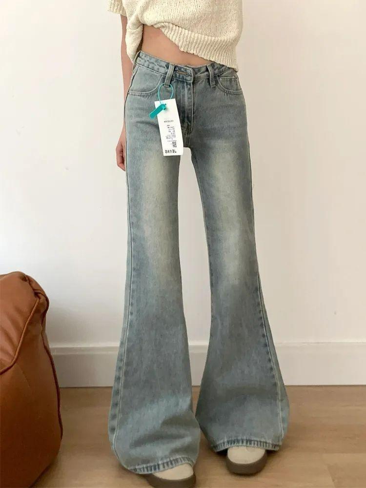 

Микро Клеш Джинсы Женские Светлые Летний Взрыв Скинни Тонкий Секция Завышенная Талия Клеш Брюки Подкова Ретро Мешковатые Длинные Джинсы для Дам 4XL