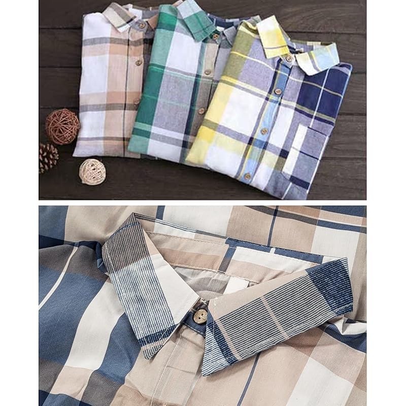 [J.STORE] Check Shirt Long Length Casual Spring Summer Relaxing Oversize Large Size Thin Long Sleeve Ladies Yellow 5S-J02-YE2XL