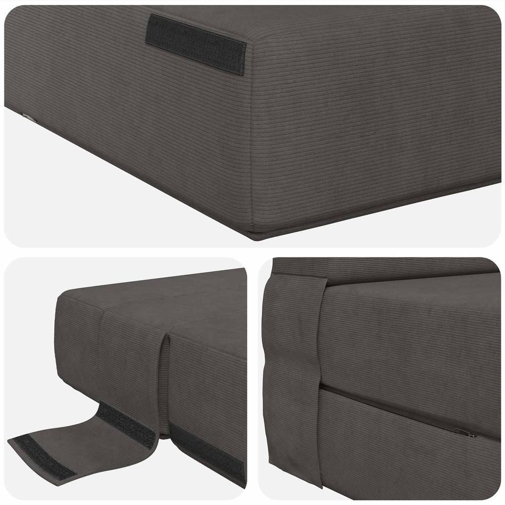 Folding Sofa Bed Dark Grey 70 x 72 x 60 cm Fabric