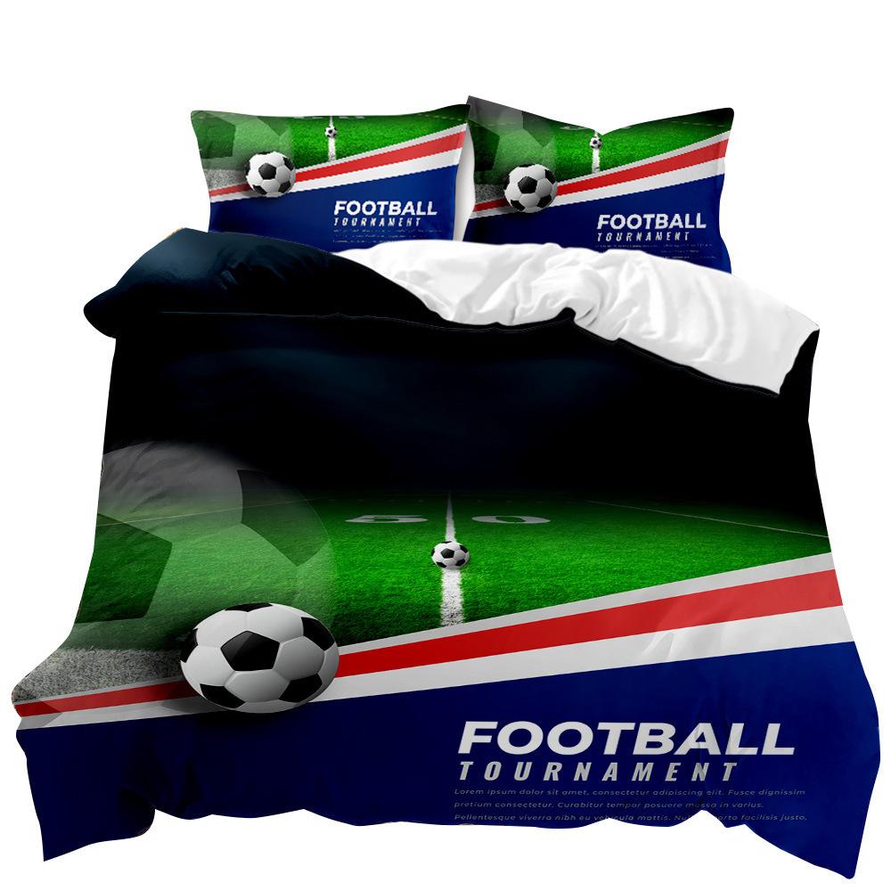 Sports Football Kit Three-Piece Quilt Cover Wish Bedding