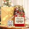 Decorative Winter Holiday Cards Pop Up Christmas Card with Envelope And Note Card, Merry Creative Paper Craft Greeting for New Year, Xmas Party Favors