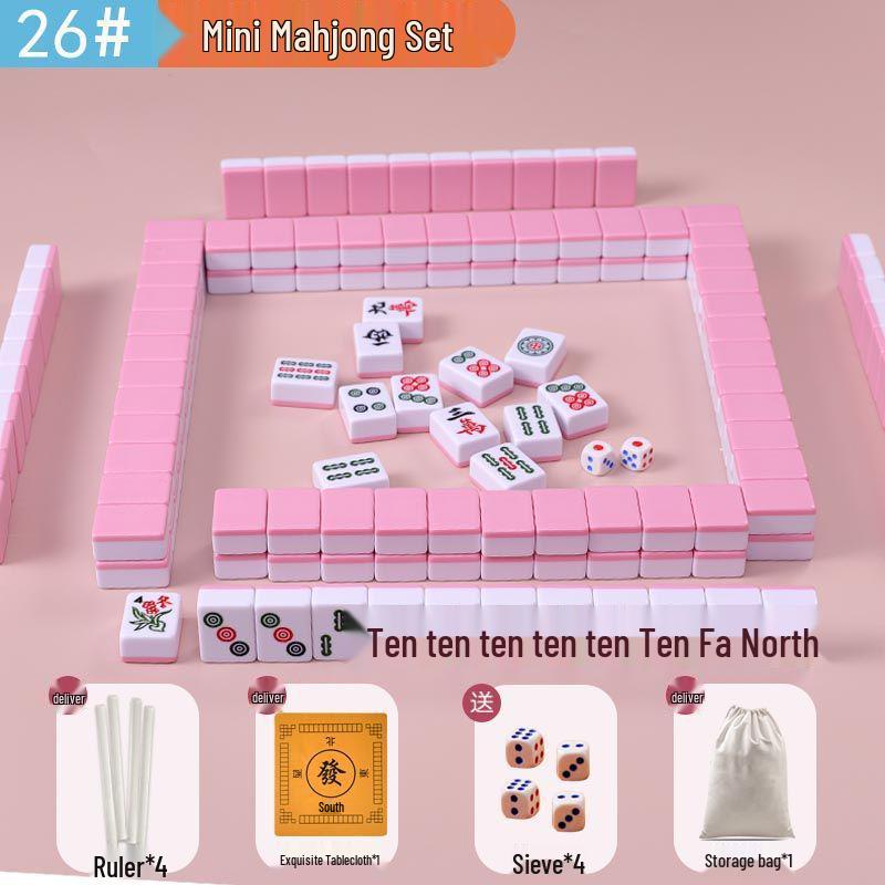 Compact Hand-Rubbed Mini Mahjong Set for Travel & Outdoor Use