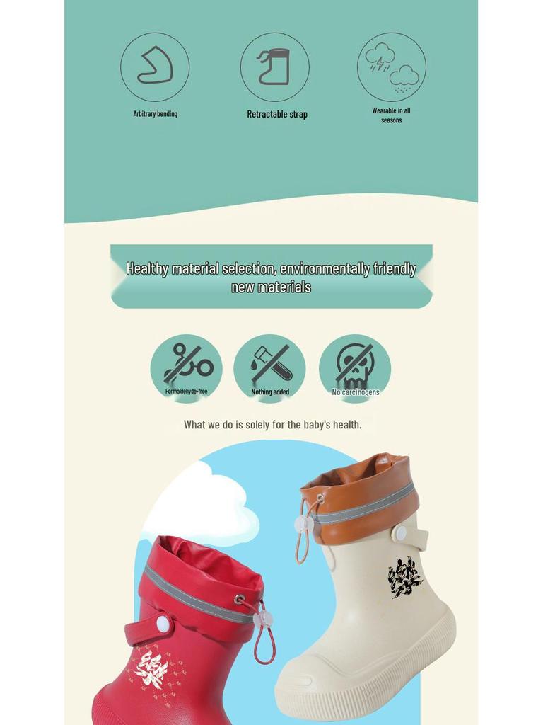 Kinder-Gummistiefel, rutschfest, wasserdicht, mit Samtfutter - Kurze Gummistiefel für Jungen und Mädchen