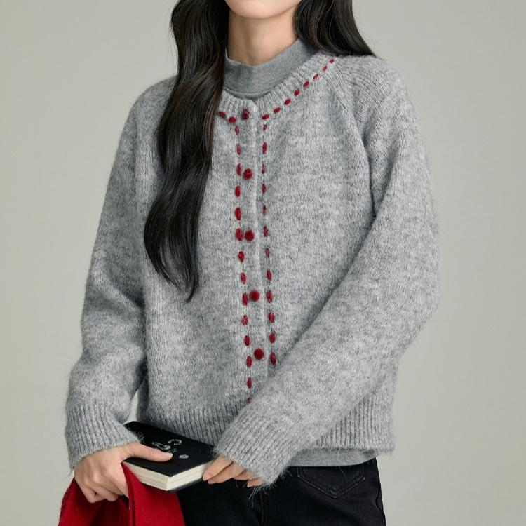 Autumn Winter single-breasted Knitted Sweater Short Cardigan jacket Loose Crew Neck korean Fashion solid Sweaters youth Women