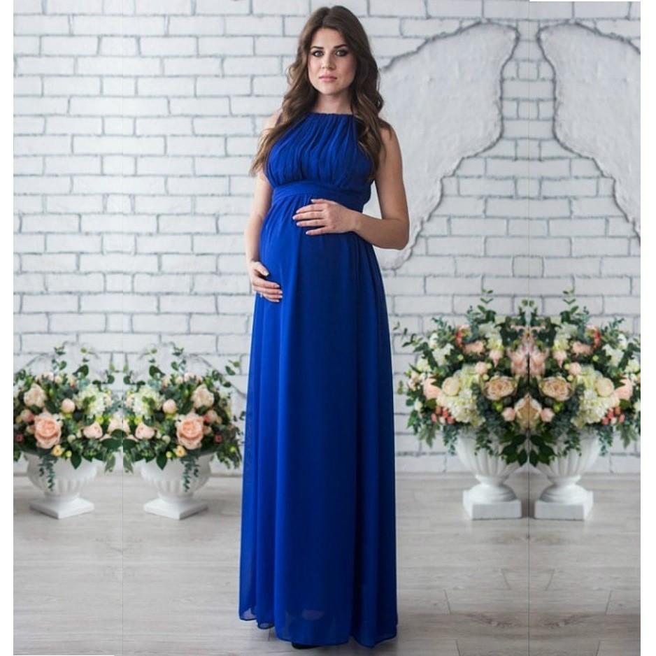 Polyester Maternity Dress With Spliced Design For Summer Casual Wear