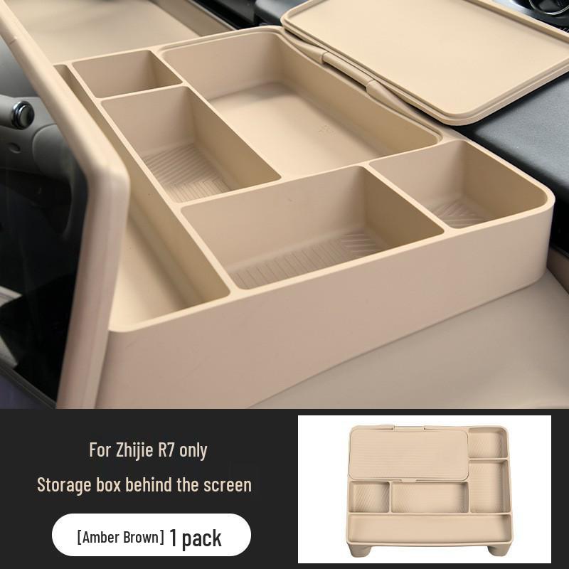 Zhijie R7 Screen Rear Storage Box: Car Console Tissue and ETC Tray Accessory