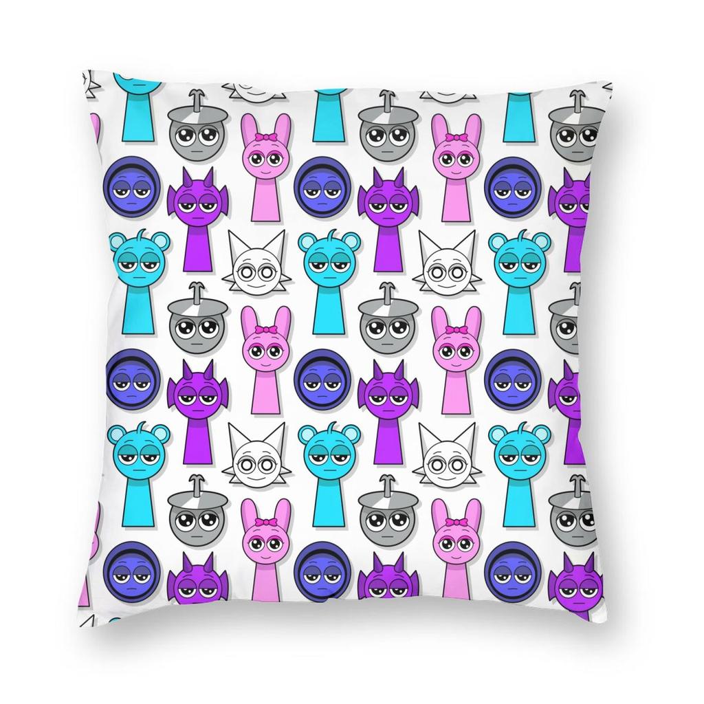 Cartoon Sprunki Game Pillowcase Printed Polyester Cushion Cover Gift Throw Pillow Case Cover Chair Square 40X40cm