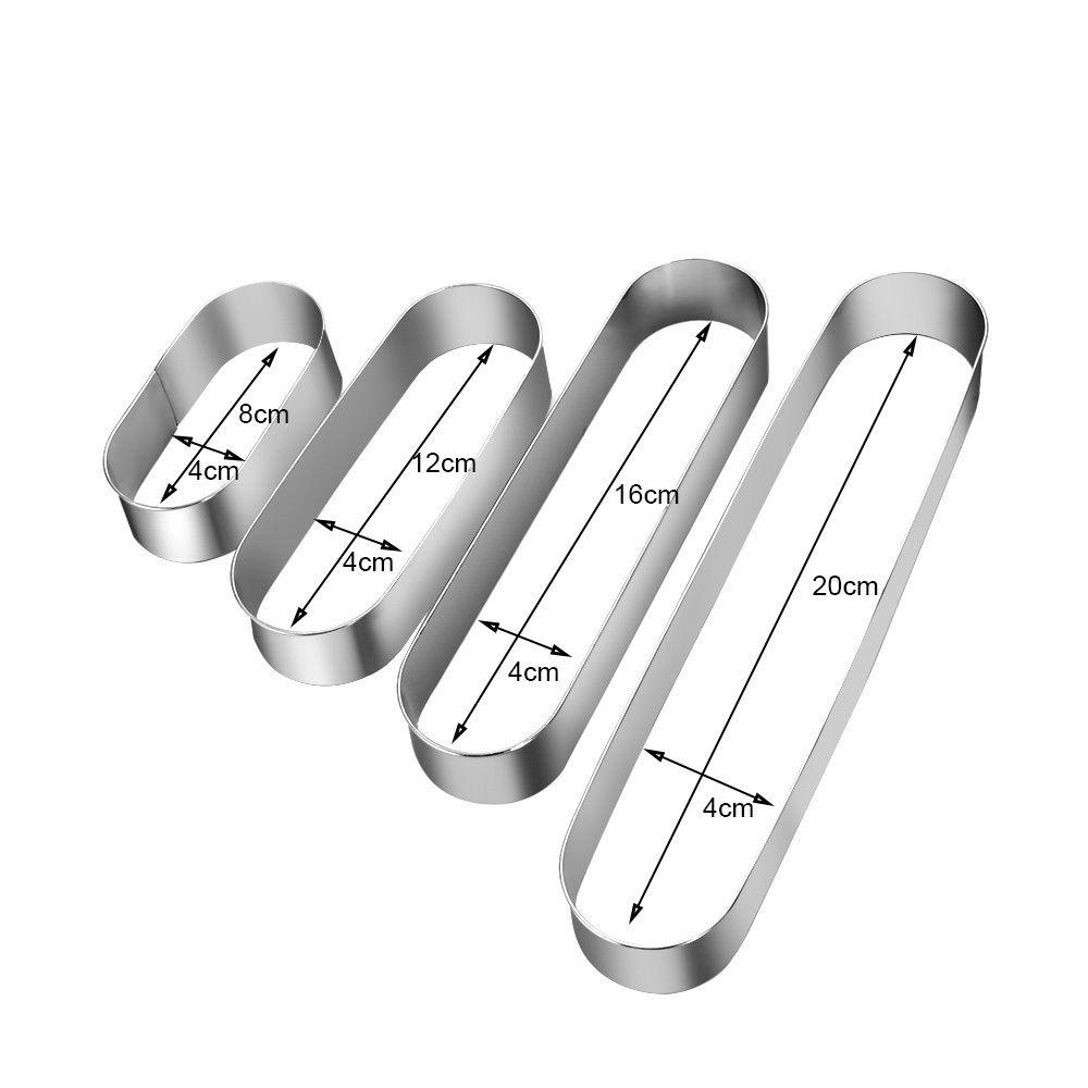 Stainless Steel Dessert Oval Tiramisu Mold Mousse Ring Cake Mold Cookie Cutter