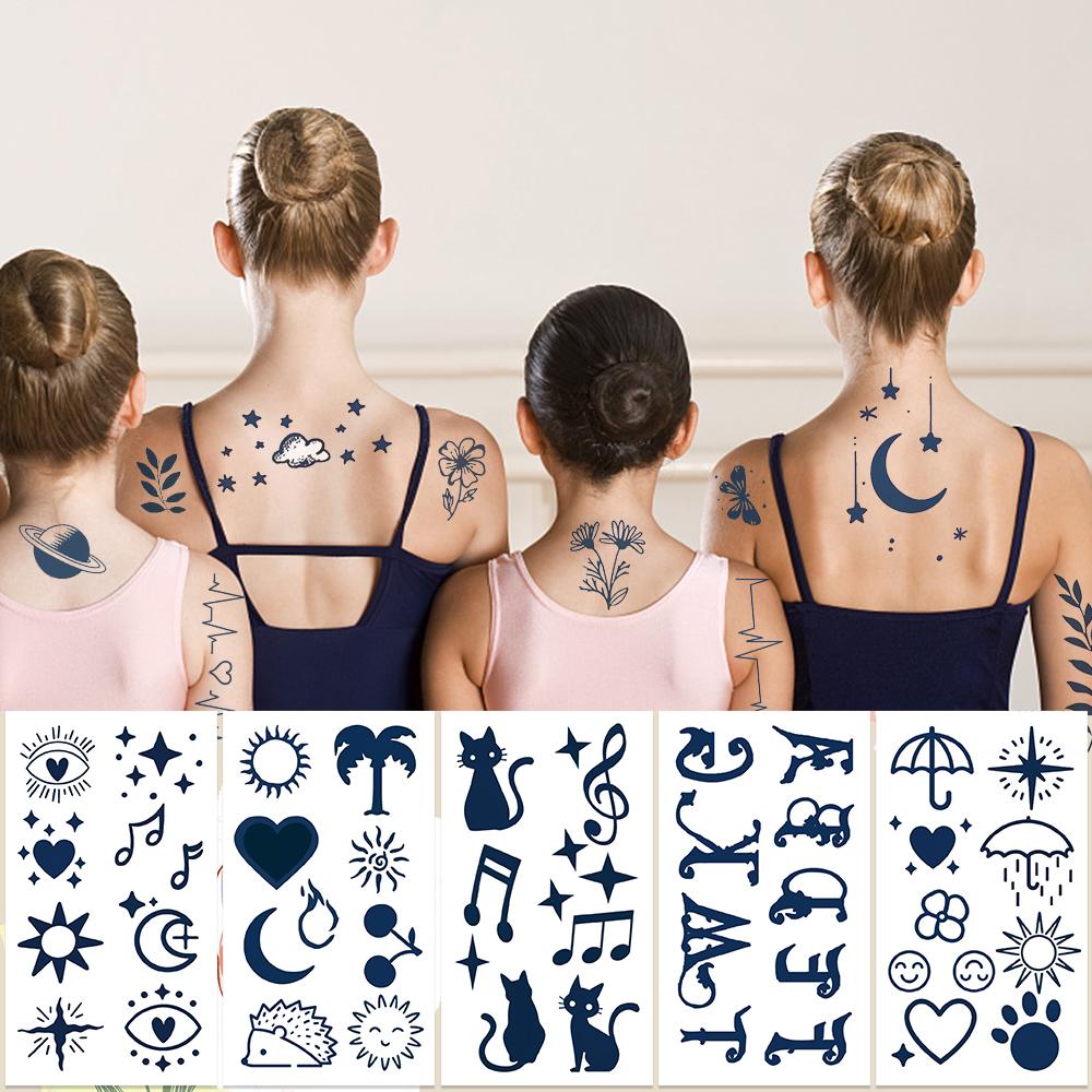 10sheets Cartoon Small Elements Butterfly Plant Tattoo Stickers For Face Body Temporary Tattoo Stickers Kids Creative Gifts