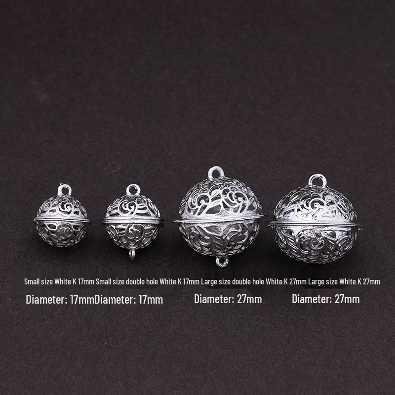 Hua Qian Gu Ancient Style Clear Heart Bell Pendant Anklet Accessory