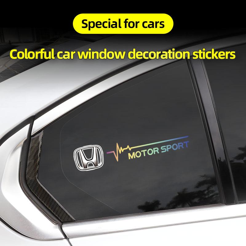 ABO2  2Pcs Car Window Sticker Auto Glass Decoration Stickers For Honda Civic Accord Fit Jazz Pilot CRV Odyssey Passport City Shuttle