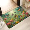 Spring Floral Butterfly Daisy Non-Slip Floor Mat Washable Decorative Area Rug for Entrance Living Room Bedroom Home Decor