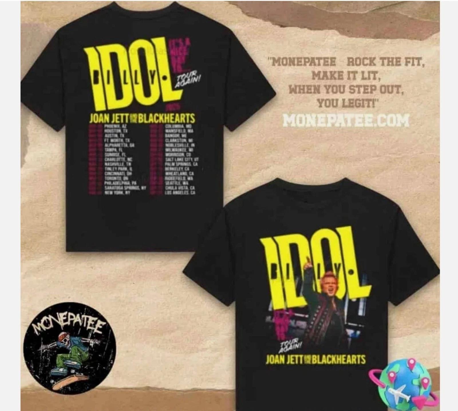 Billy Idol It s A Nice Day To Tour Again 2025 Joan Jett Two Sides T-Shirt S