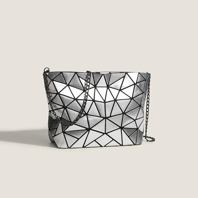 Frühling und Sommer Neue Geometrische Raute Ketten-Tasche Vielseitige Faltbare Blume Schulter Crossbody Handtasche