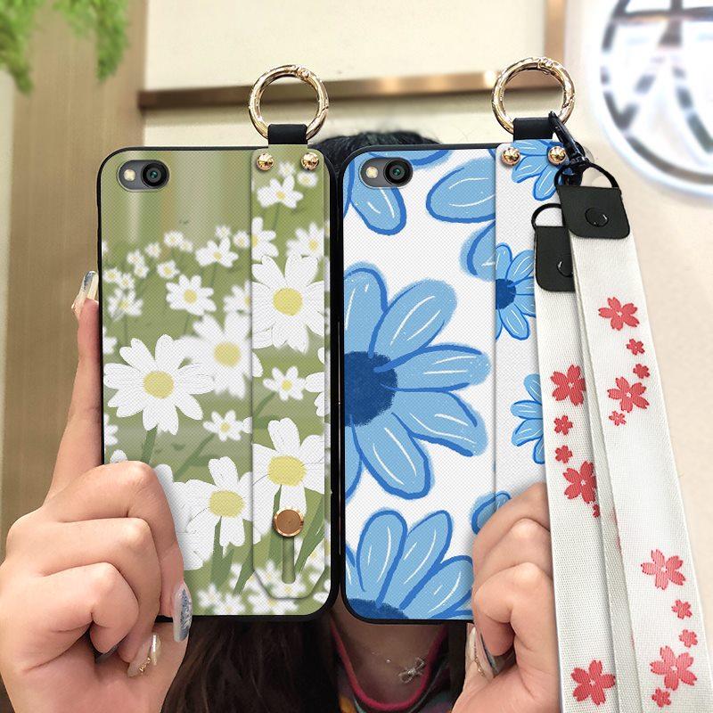 Soft Case Oil Painting Phone Case For Xiaomi Redmi GO Flower Durable Dirt-resistant Kickstand Protective Wristband Ring