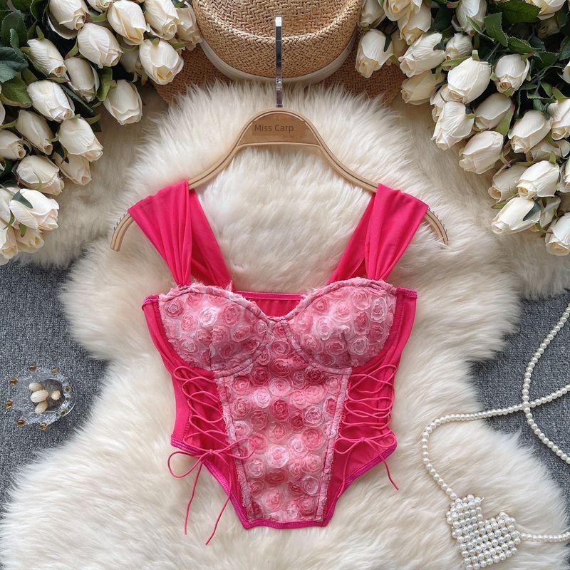 

Dopamine Pure Desire Atmosphere Feeling Milk Sweet Niche Style Sling Rose Red L