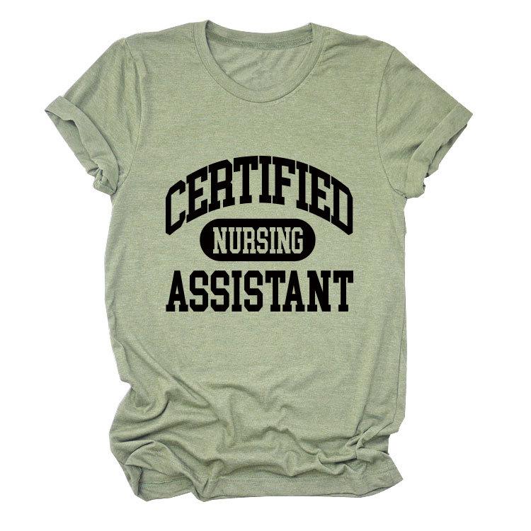 Certified nursing new short-sleeved women's fashion T-shirt large size
