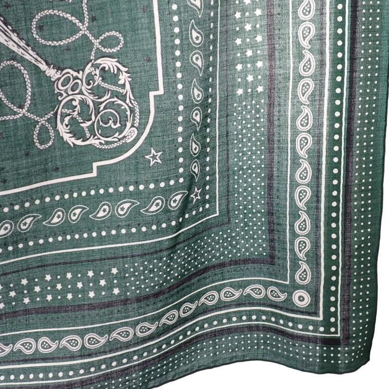 HERMES   scarf green cashmere/silk Women