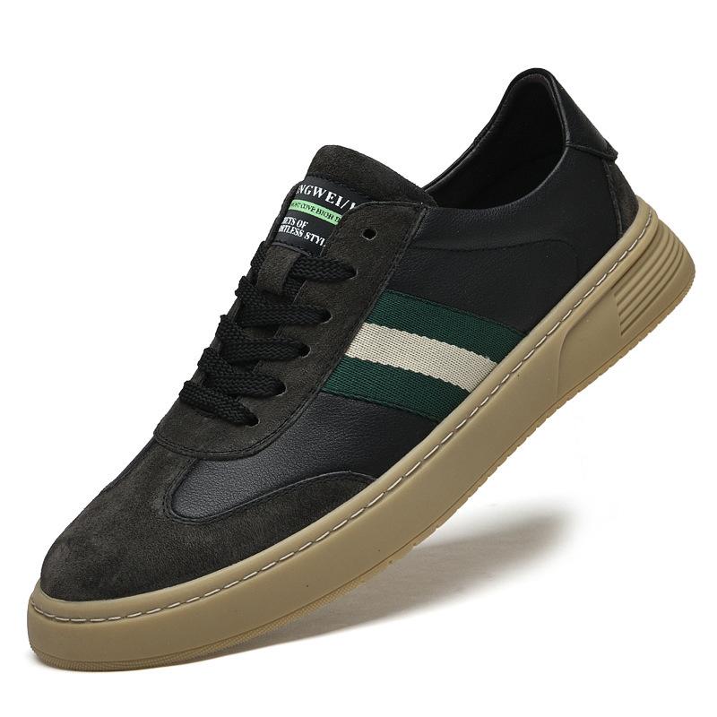 

Маленькие белые туфли мужские зеленые модные спортивные и повседневные туфли коровья кожа дышащие белые кеды прилив 45 чёрный