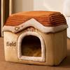 Waschbares Hunde- und Katzenbett - Vier Jahreszeiten, Kleine/Mittlere Rassen, Teddy-Stoff