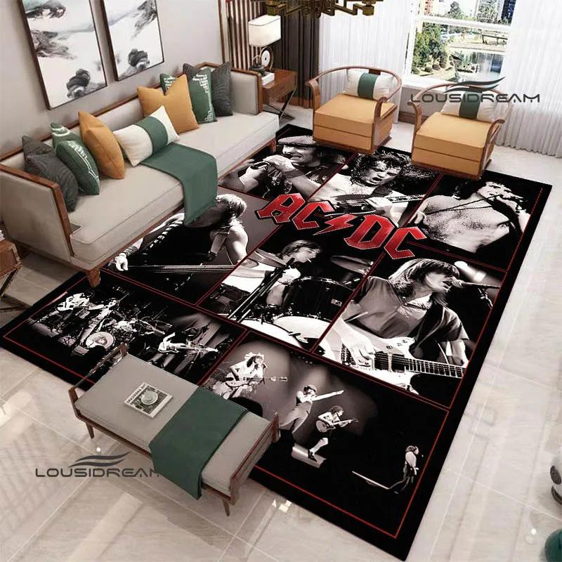 3D Rock Band AC/DC Printed Carpet Yoga Mat Non-slip Carpet Kitchen Mat Room Decor Carpets for Living Room Area Rug Birthday Gift