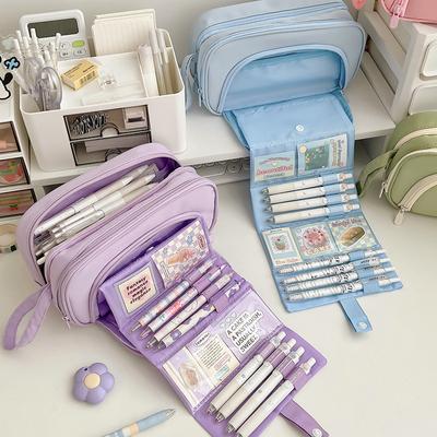 Astuccio Grande Capacità Scuola Elementare Scuola Media Ragazze Disegna Pieghevole Astuccio Portapenne Ragazzi