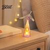 Cone Small for Tabletop LED Glowing Decor Holiday Home Decoration Faux Crystal Christmas Tree Lights Mini Light with Flying Bird & Star  Souvenirs