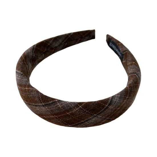 Padded Plaid Women Headband Wide Hair Band Lightweight Anti-slip Hair Loop Fall Winter Girls