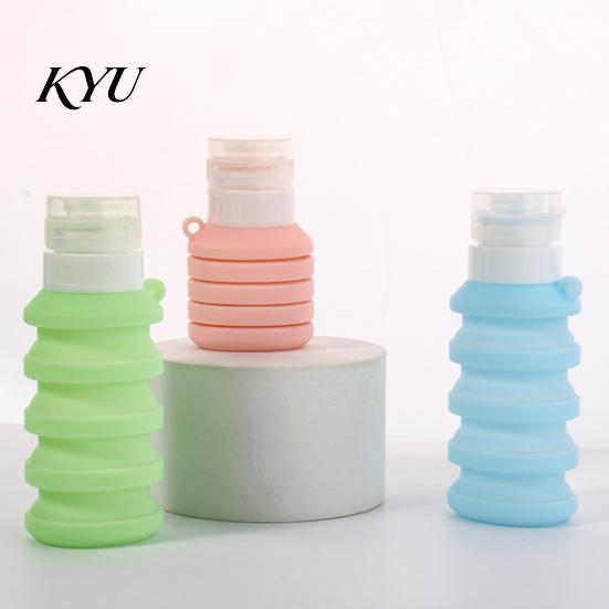 Leak Proof Travel Containers 50/110ML Collapsible Silicone Bottle for Toiletries, Leak-proof Bottles Size Container, Foldable Refillable Shampoo