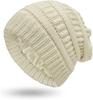 Womens Winter Warm Knitted Hat Satin Silk Lined Cable Knit Beanie Chunky Slouchy Skull Cap