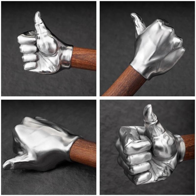 Thumb Hammer Decorative Hammer Stainless Steel Solid Head Wooden Handle Collectible Art for Gardening Camping