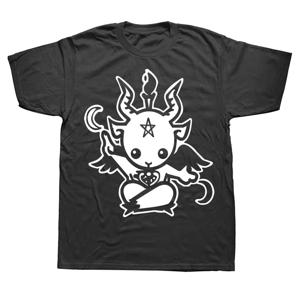 

New Summer Style Goat Baphomet Cartoon T Shirt Women Short Sleeve Print T-shirt Brand Tshirt Men Clothing Fashion Harajuku Tees 4XL