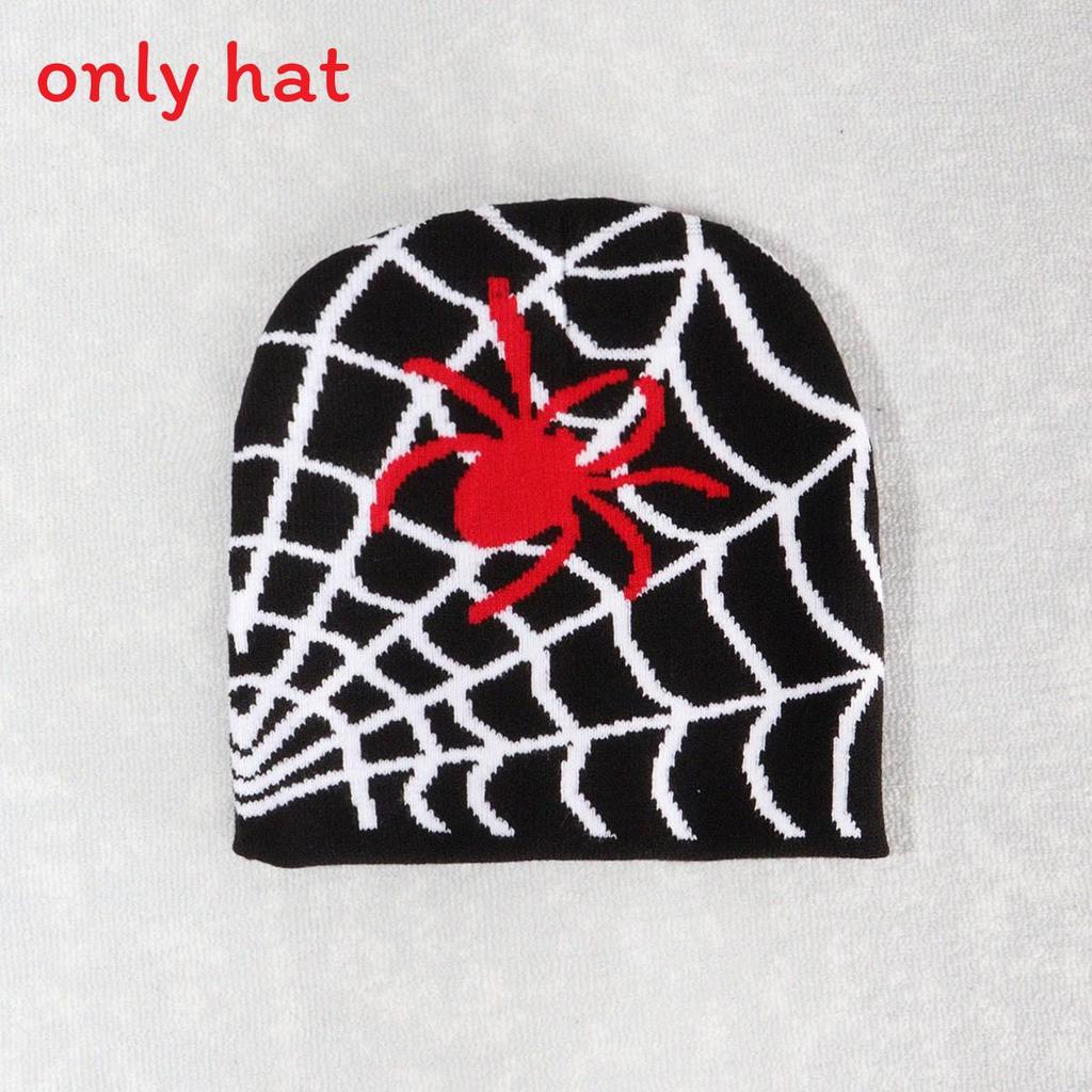 Spider Pattern Knit Beanie For Men And Women Warm Streetwear Fashion 2023