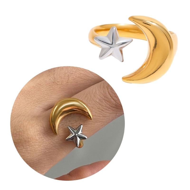 Romance Moon And Star Rings Accessory Designed For Everyday Wear Dates Parties And Special Occasions