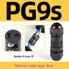 IP68 Waterproof Nylon Cable Connector with Terminal Blocks, 2-4 Core, PG9, Outdoor
