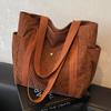 Large Capacity Corduroy Fashionable Handbag In Autumn and Winter New Versatile Korean Version One Shoulder Underarm Bag Tote Bag