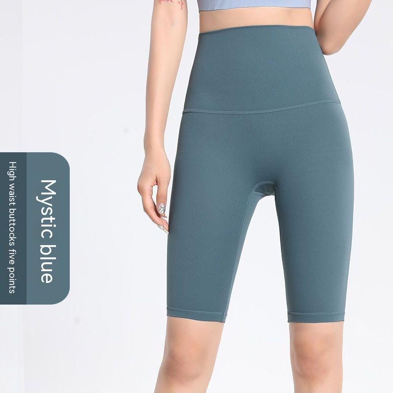Yeni yüksek elastikiyetli, rahat, kısa bisiklet pantolonu, sıkı kalça kaldırıcı koşu Pilates Fitness