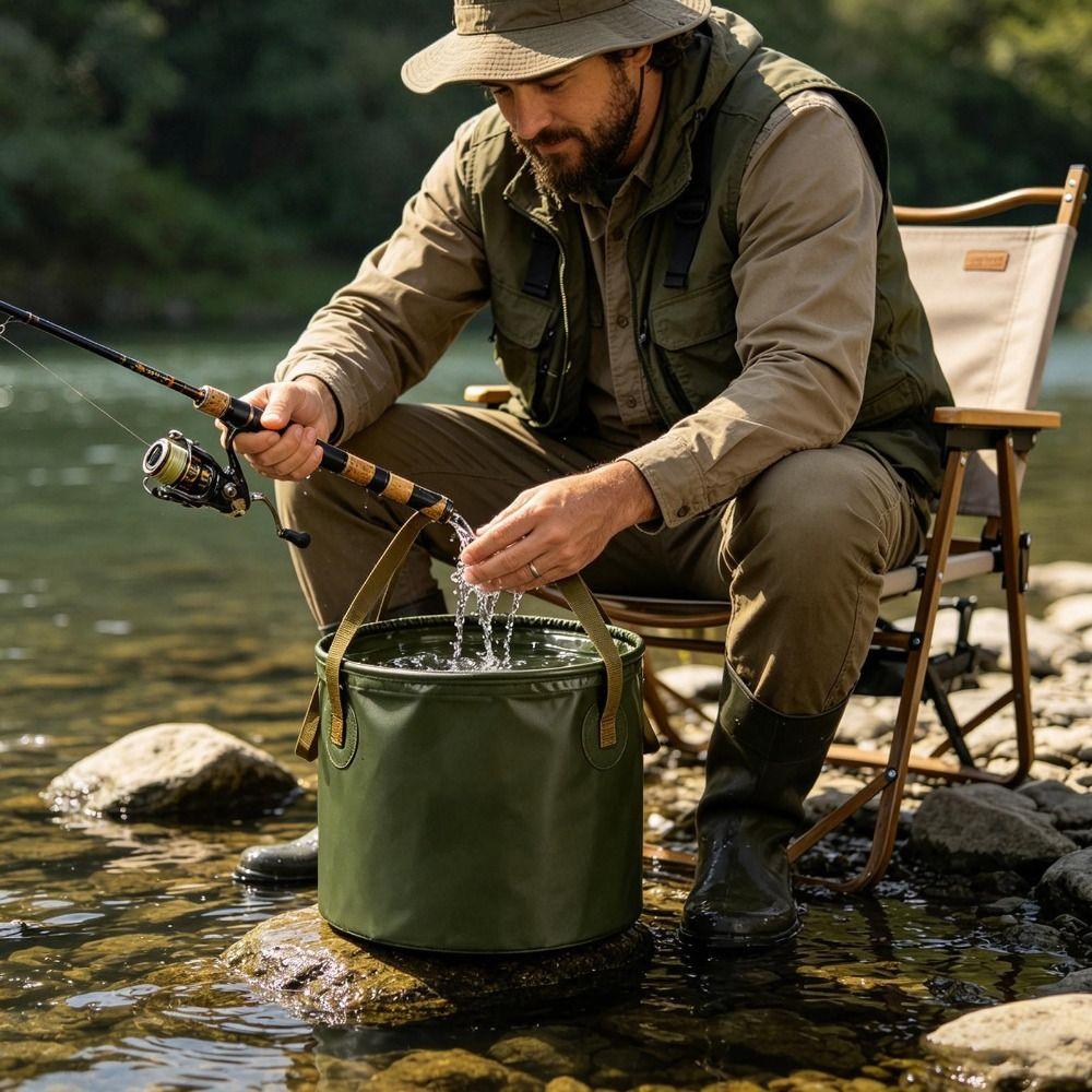Portable Multifunctional Outdoor Bucket Collapsible Fishing Bucket Outdoor Travel