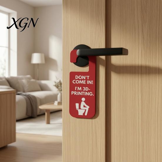 Door Handle Hanging Sign Funny 3D Printed Hanger for Workshop And Office, Don't Come in I'm Printing, Durable Plastic PLA Material Privacy Plaque Knob