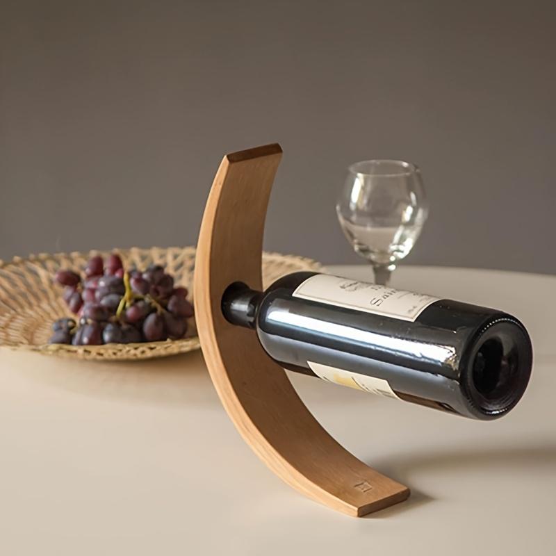 Bamboo Product Balance Red Wine Rack Single Wine Bottle Stand Decor Creative Wine Bottle Rack Display Stand Decoration